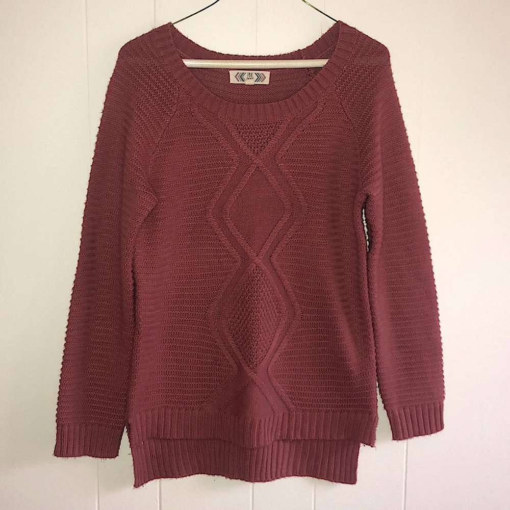 Rosy, cozy knit sweater